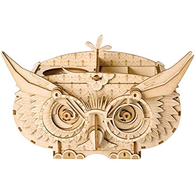 KIDS ROLIFE 3D OWL SHORTAGE HOLDER WOODEN JIGSAWS PUZZLES HAND CRAFT MECHANICAL TOY - Image 1